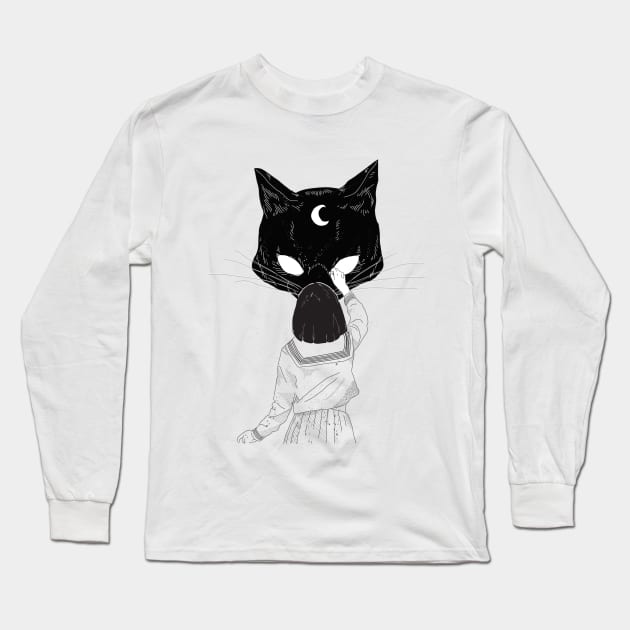 Devils Cat Long Sleeve T-Shirt by Ckllydh